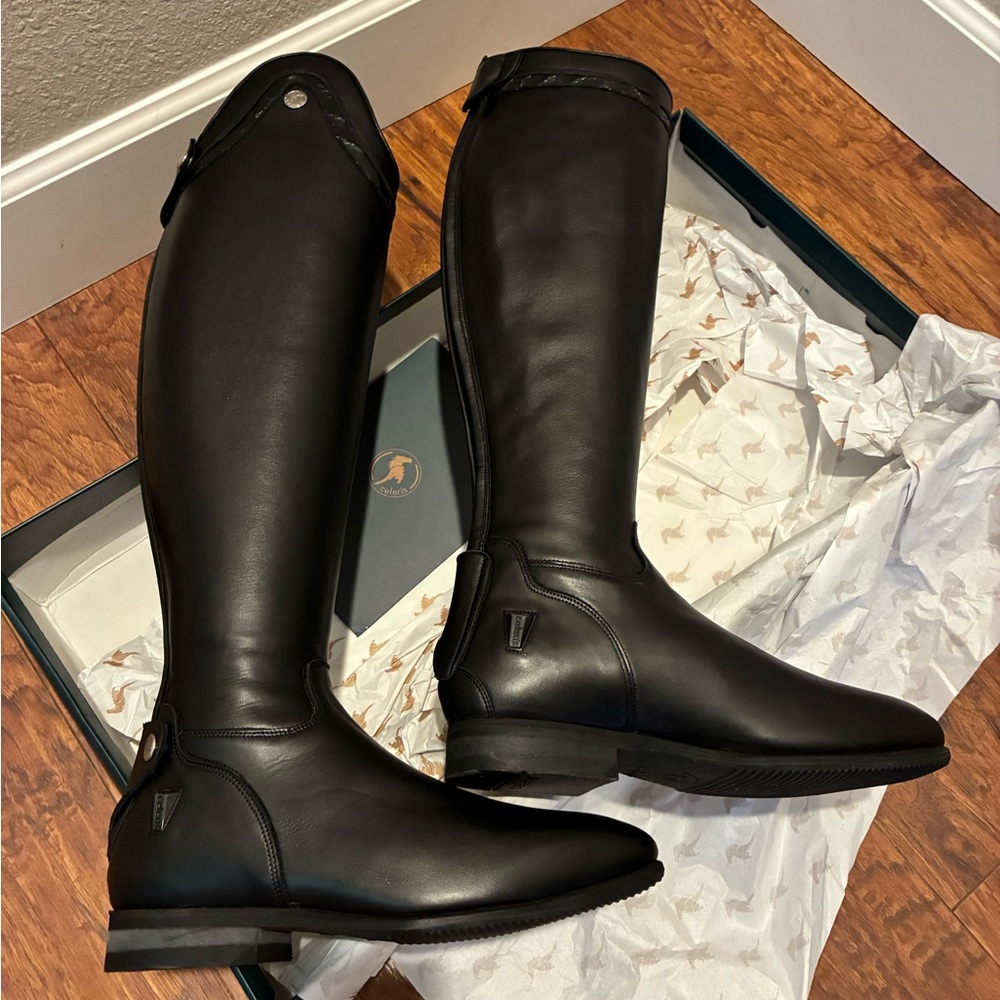 NEW in box Celeris DIOGO handmade black leather riding boots. UK 41 women - Picture 7 of 11